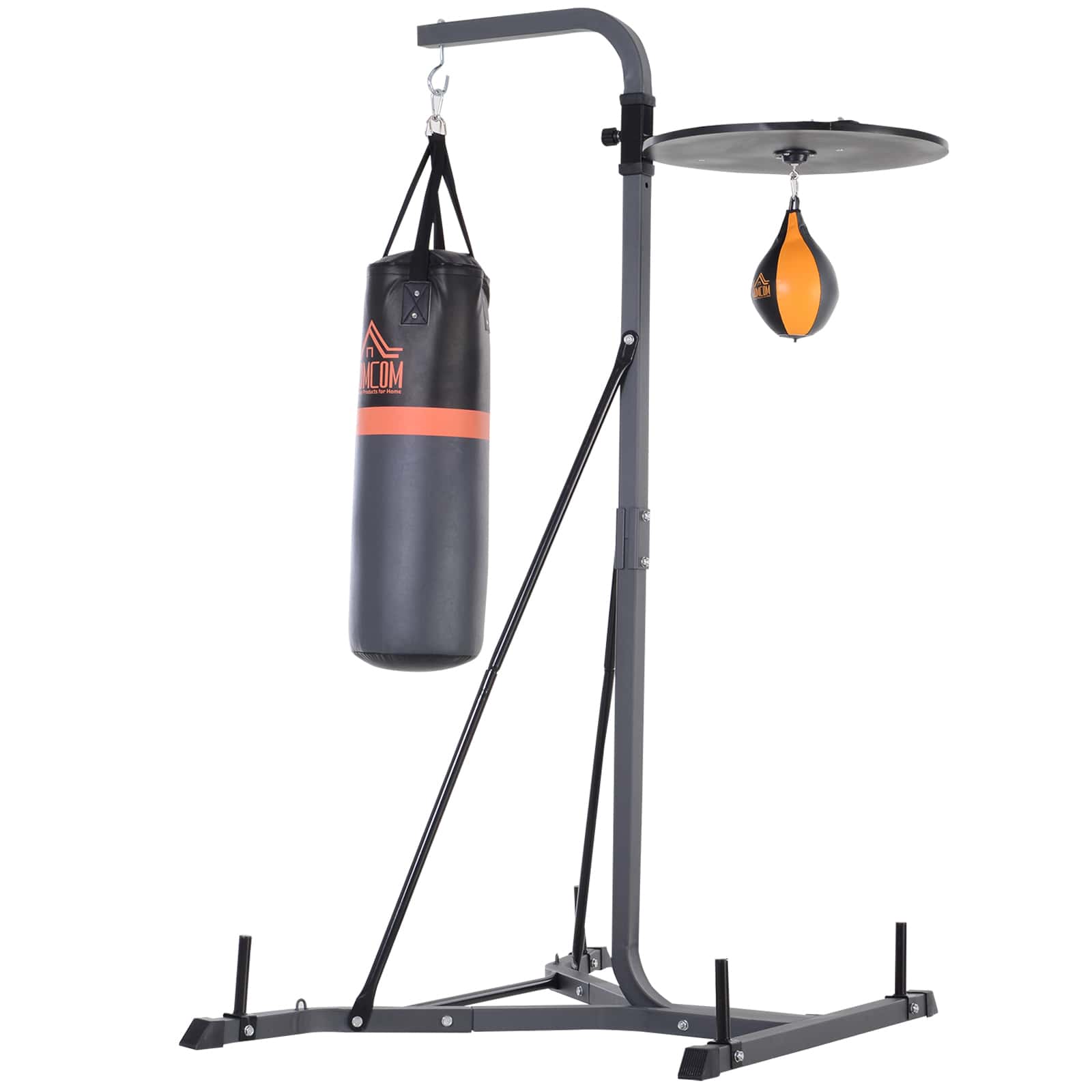 Freestanding Duo Punch Training Punchbag Sandbag Adjustable Height Home Agility Training Steel Frame