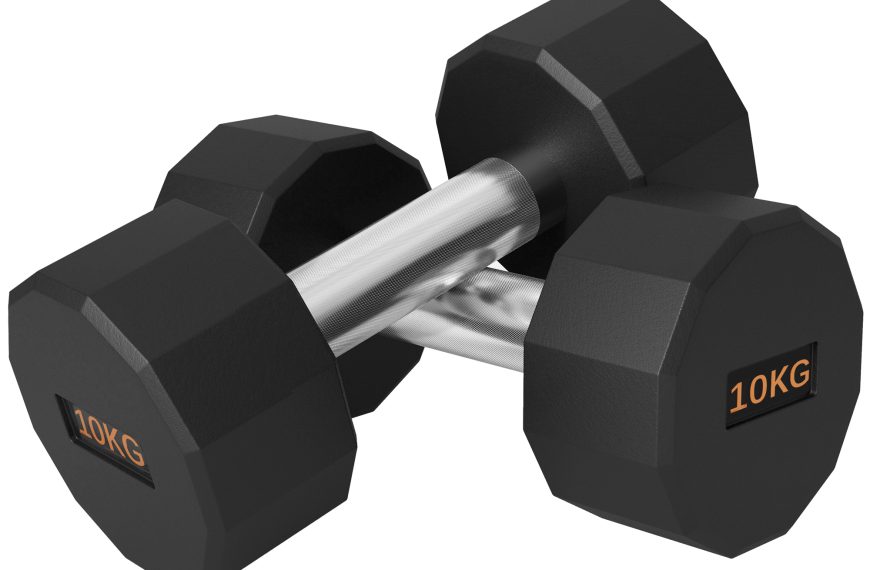 2 x 10kg Dumbbells Weights Set with 12-Sided Shape and Non-Slip Grip for Men Women Home Gym Workout