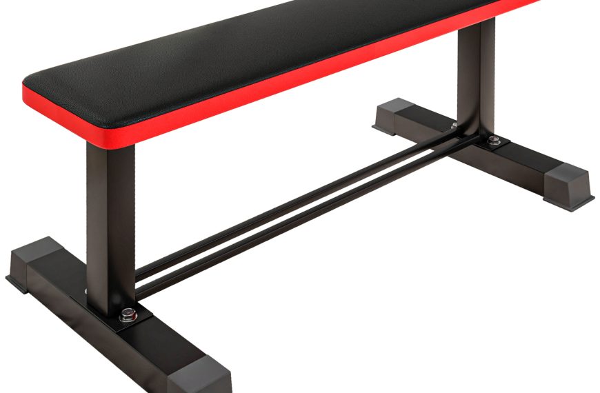 Flat Weight Bench, 300KG Weight Capacity Workout Bench with Dumbbell Rack