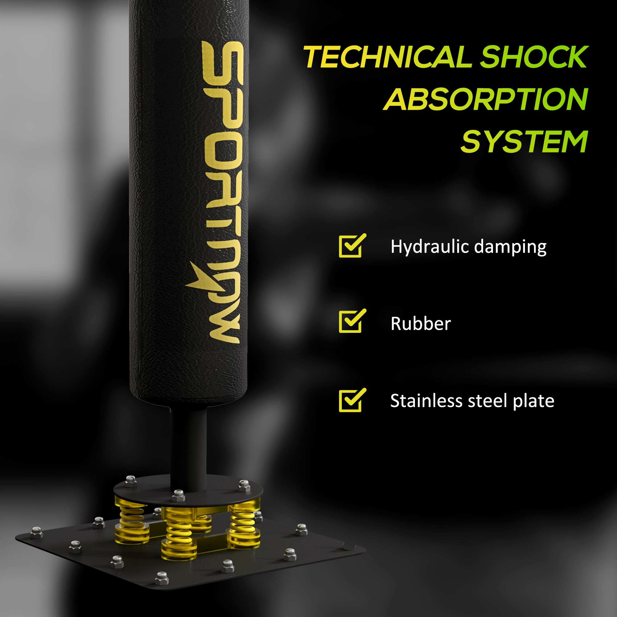 Boxing Bag, Freestanding Punching Bag, with Reflex Bar, Speed Balls, Black - Image 7