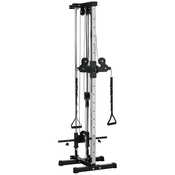 Wall Mount Cable Machine, 15 Positions Adjustable Cable Crossover ...