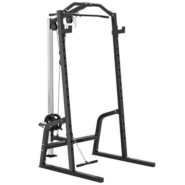 Power Rack Push Up Power Cage Power Rack with 15-Level Squat Rack, Cable Pulley System ...