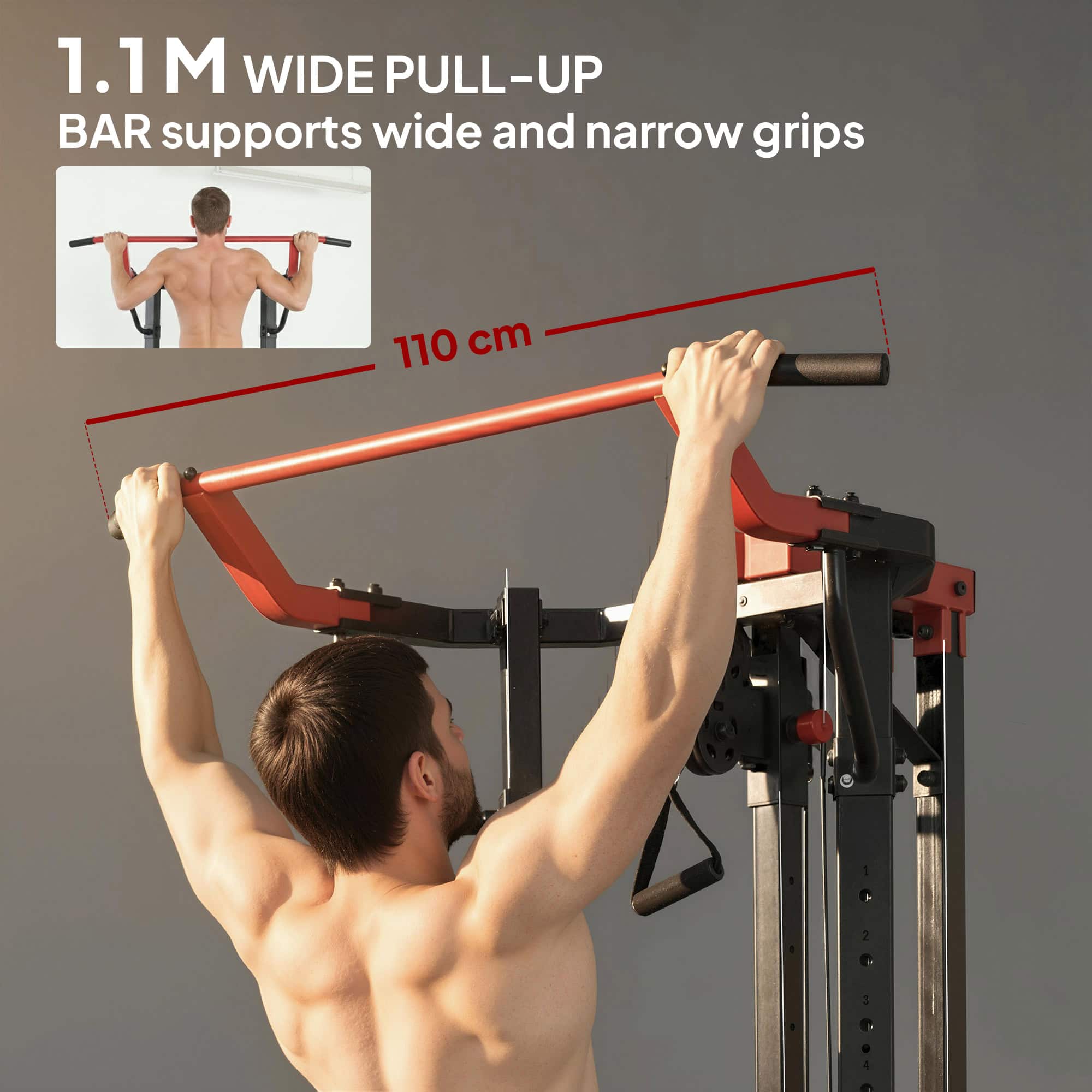 Power Tower with Lat Pull Down Machine, Pull Up Bar, Dip Station, Adjustable Height Power Pack for Home Gym - Image 7