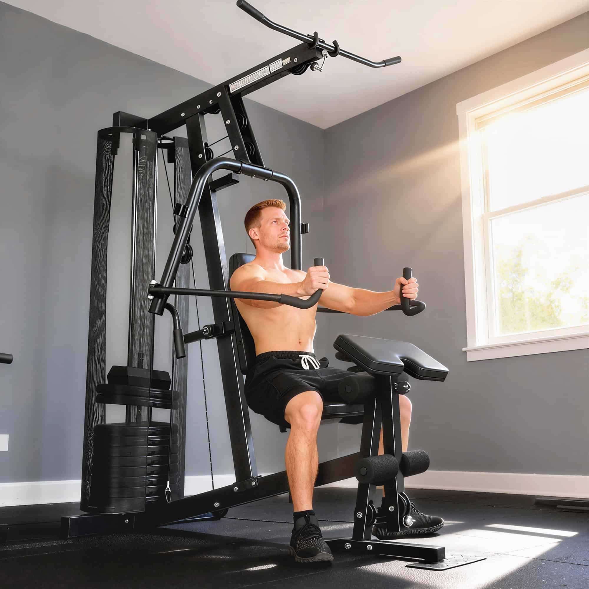 Multi Gym with Adjustable Seat and Back, All in One Home Gym Machine with 45kg Weight Stack for Full Body Strength Training - Image 2