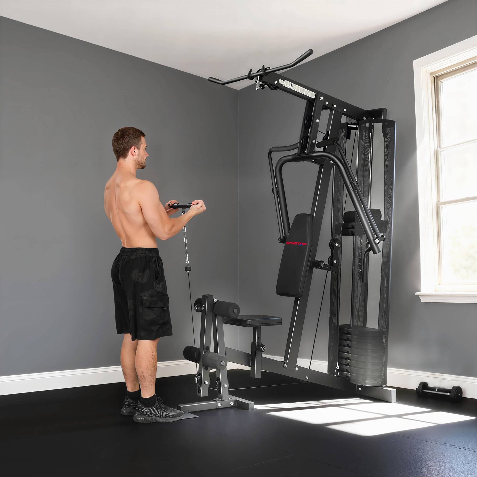 Multi Gym with Adjustable Seat and Back, All in One Home Gym Machine with 45kg Weight Stack for Full Body Strength Training - Image 8