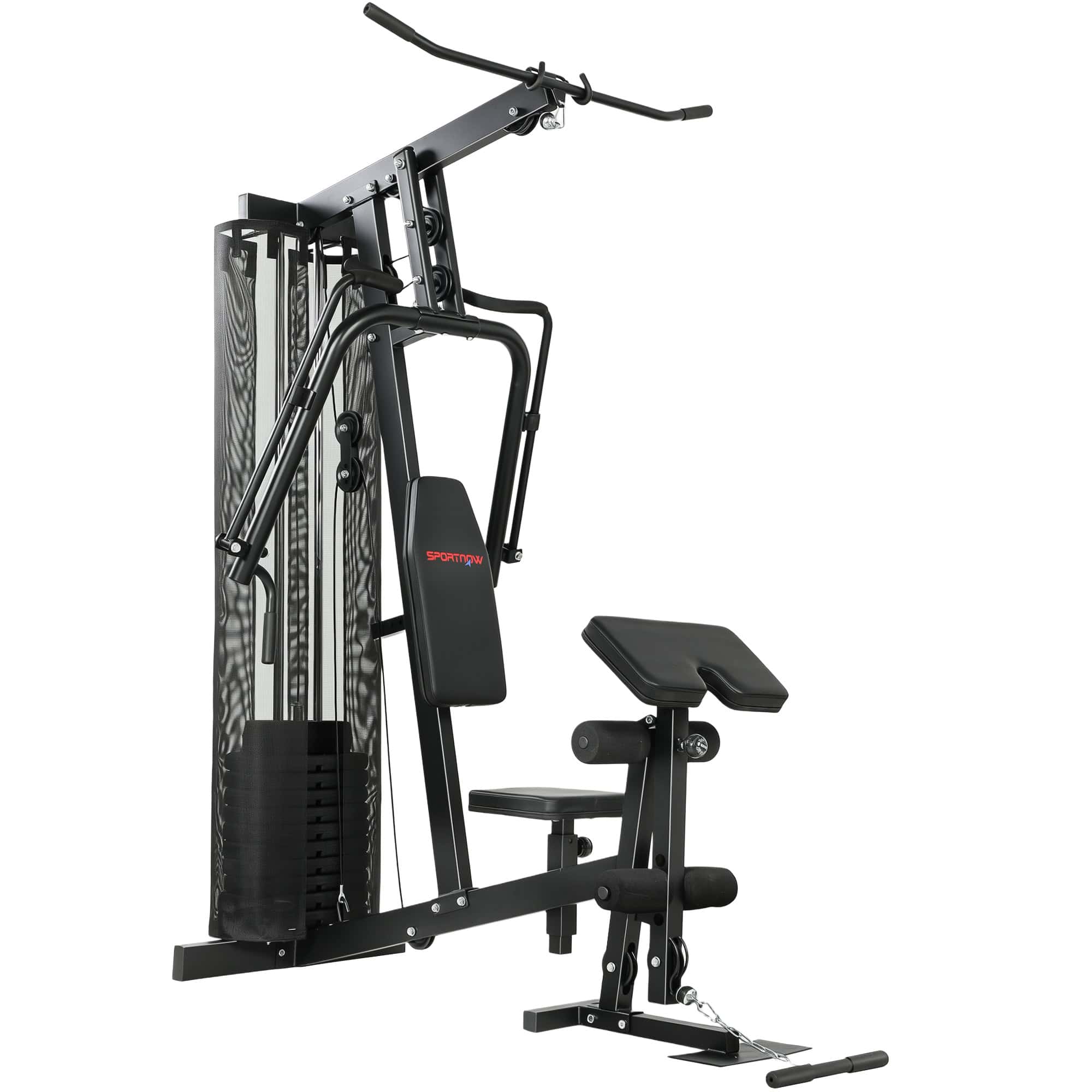 Multi Gym with Adjustable Seat and Back, All in One Home Gym Machine with 45kg Weight Stack for Full Body Strength Training