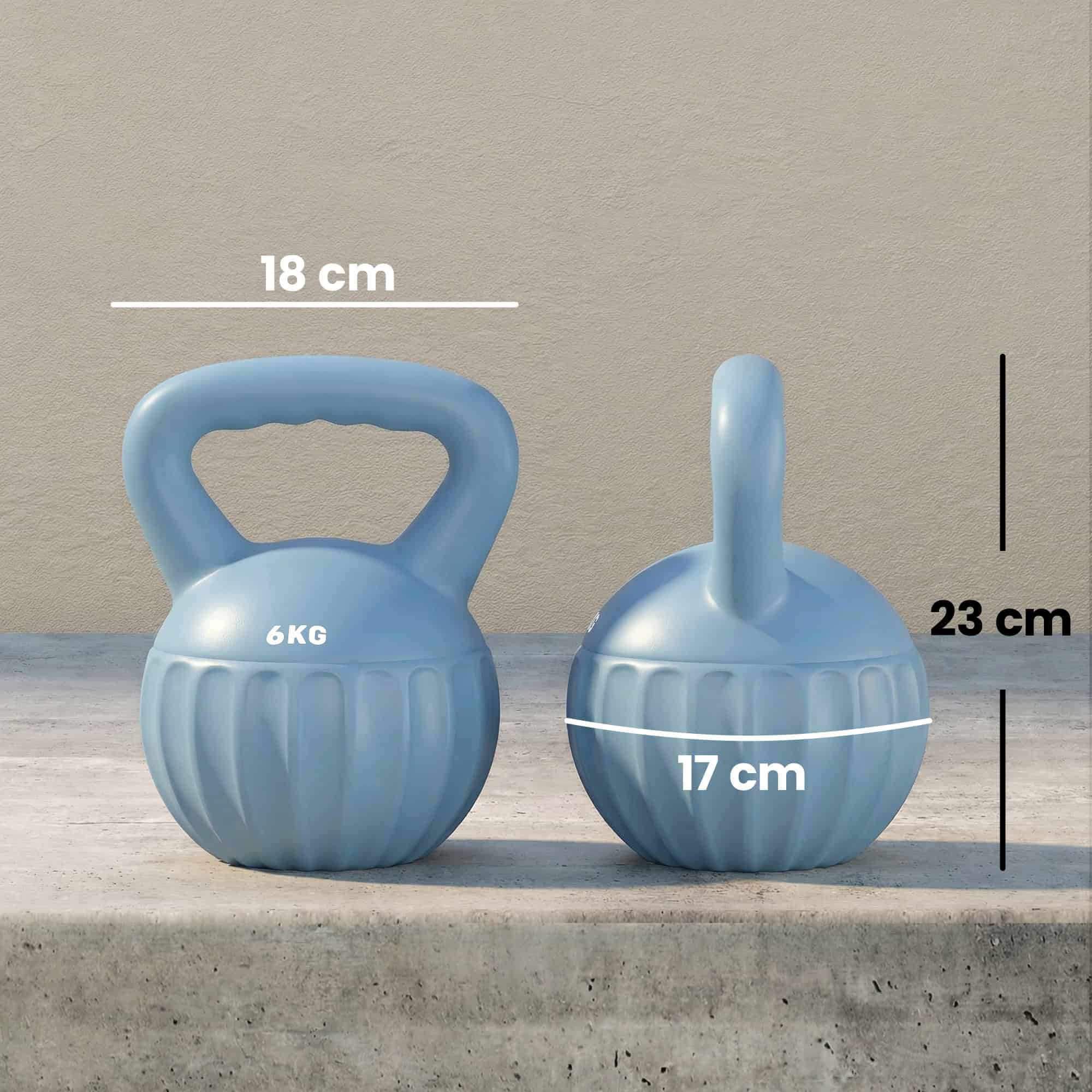 Kettlebell for Strength Training Kettle Bell with Non-Slip Handle 6 kg Blue - Image 3