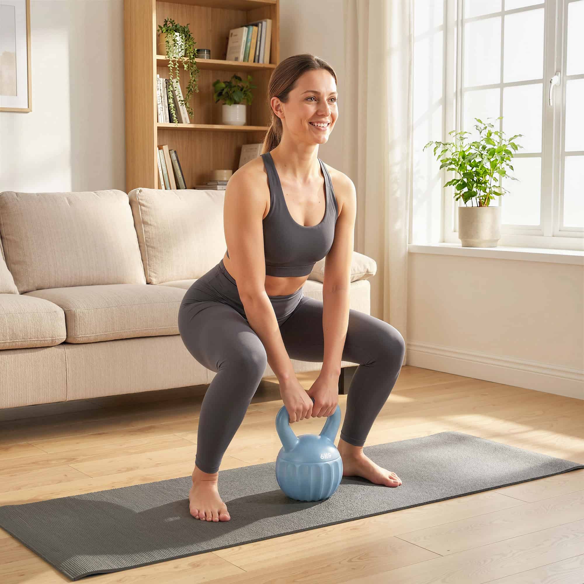 Kettlebell for Strength Training Kettle Bell with Non-Slip Handle 6 kg Blue - Image 9