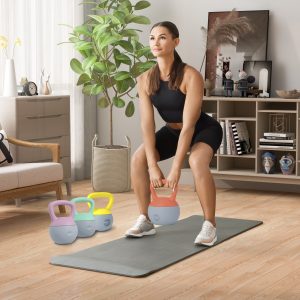 Alternative view of 4kg/6kg/8kg/10kg Soft Kettlebell, Set of 4 Kettle Bell with Non-Slip Handle for Home Gym Weight Lifting and Strength Training