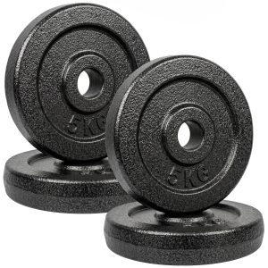 Weight Plates Set, 1"/2.5cm Weight Disc Pair, 4 x 5kg Metal Dumbbell/Barbell Plates for Home Gym