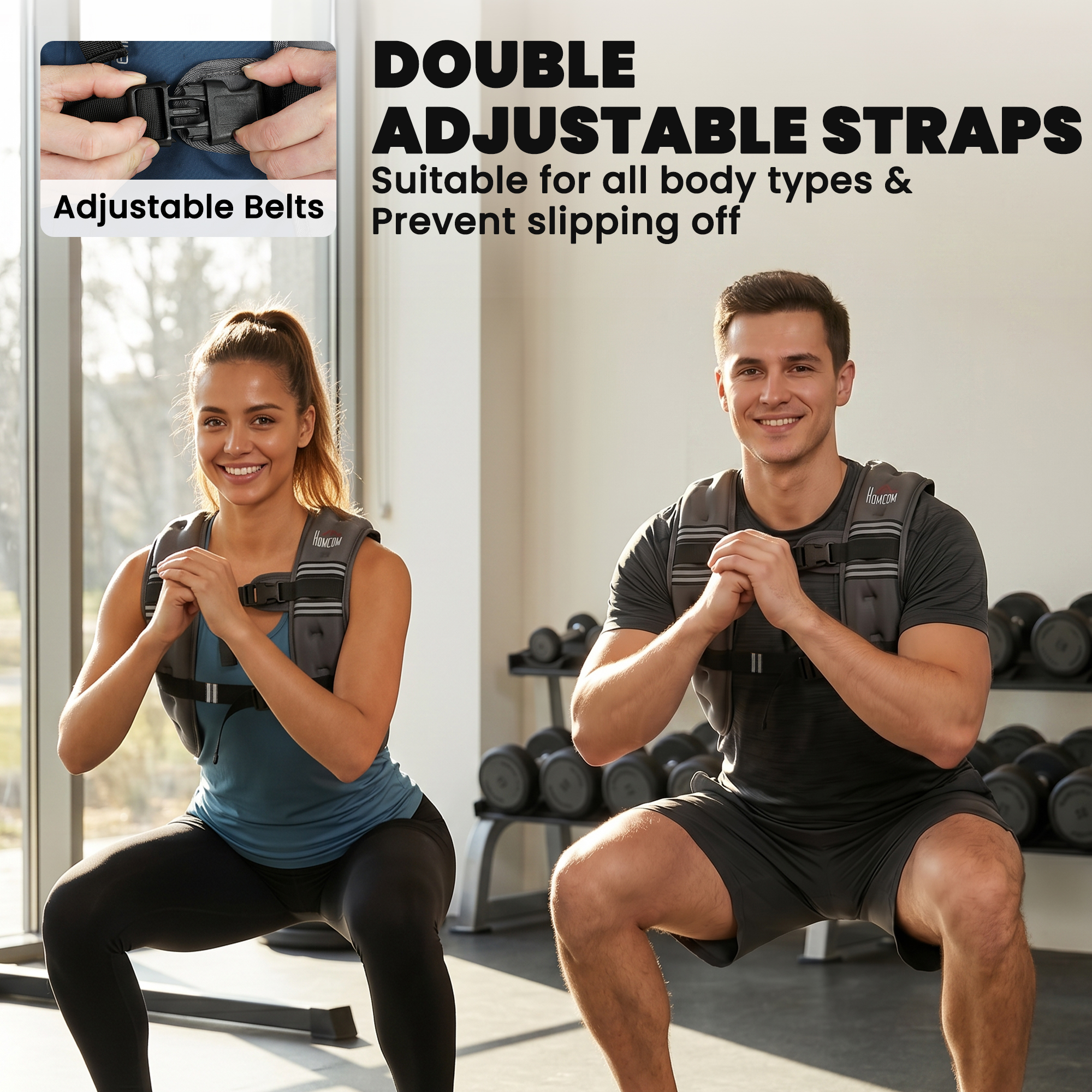 5KG Weighted Vest, Running Weight Vest with Adjustable Strap, Convenient Pocket and Reflective Strips for Men and Women - Image 6