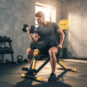Alternative view of Adjustable Weight Bench for Home Gym, 300kg Incline Decline Flat Foldable Bench Press with 7 Backrest Positions, Yellow
