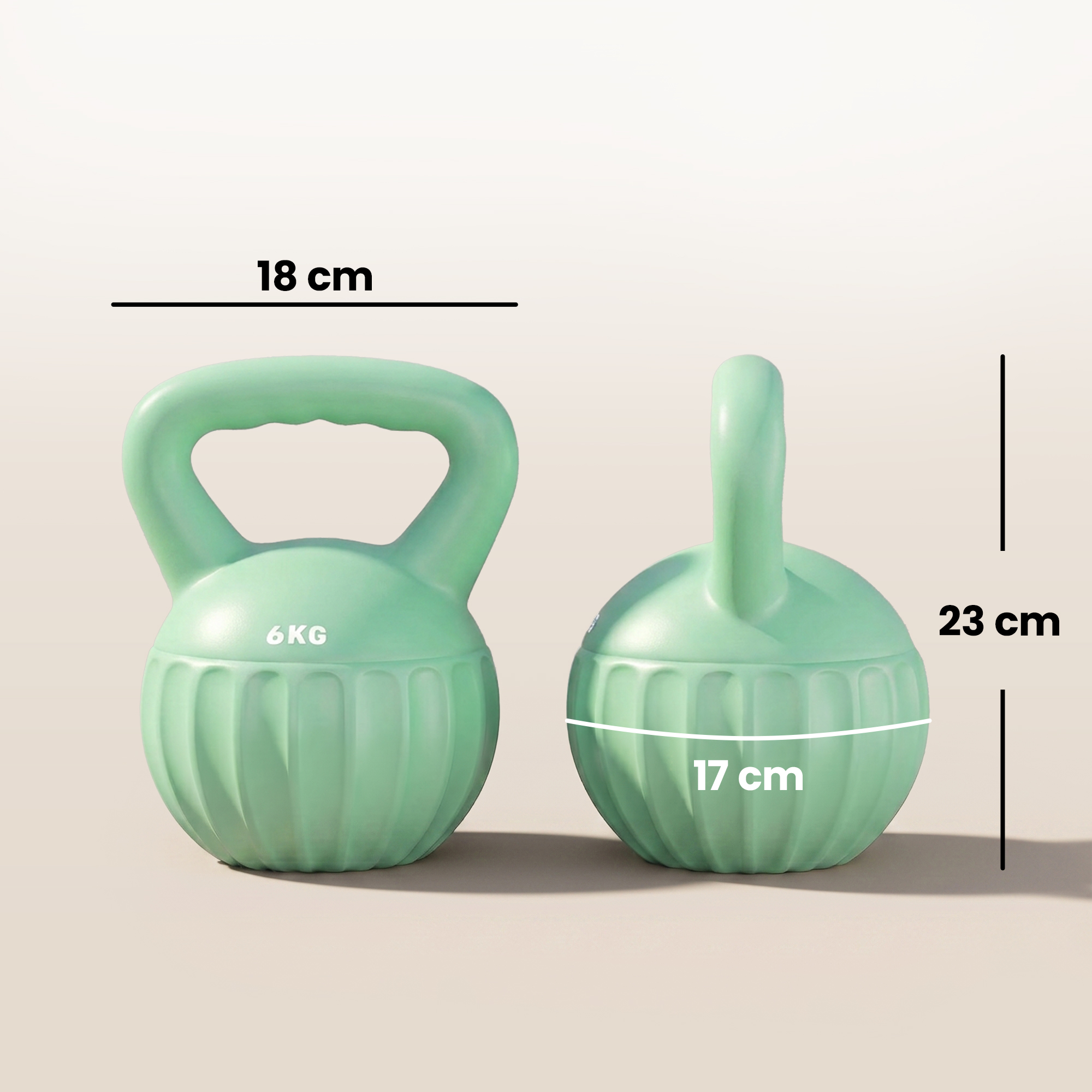 Kettlebell for Strength Training Kettle Bell with Non-Slip Handle 6 kg Green - Image 3