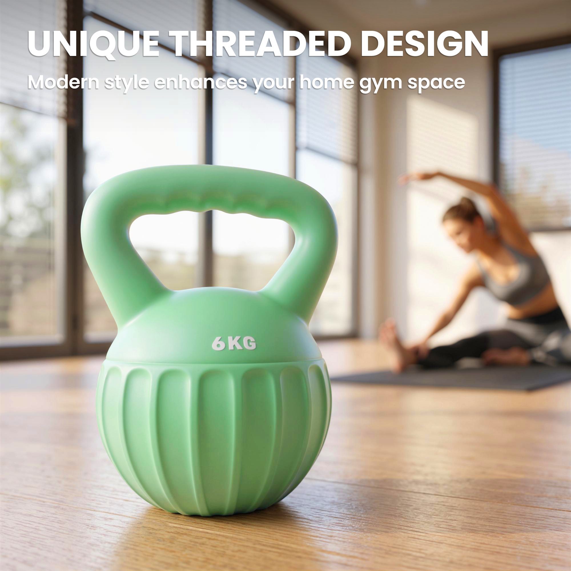 Kettlebell for Strength Training Kettle Bell with Non-Slip Handle 6 kg Green - Image 4