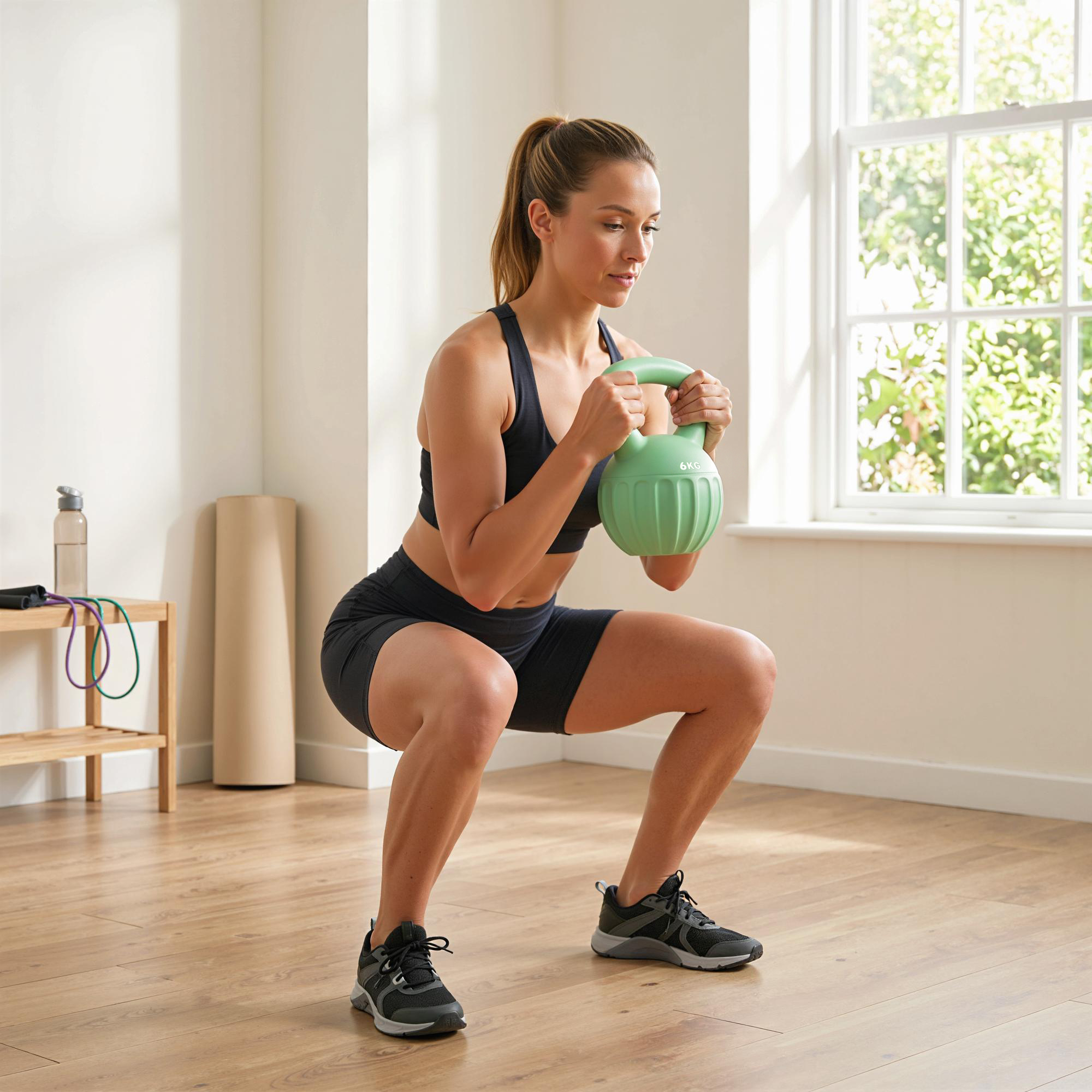 Kettlebell for Strength Training Kettle Bell with Non-Slip Handle 6 kg Green - Image 9