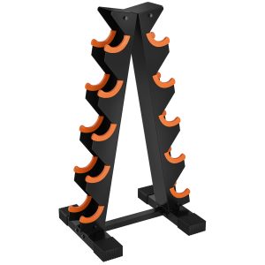5-Tier Dumbbell Rack, A-Frame Weight Stand with Protective Washers, Non-Slip Feet, Space-Saving Storage for Home Gym