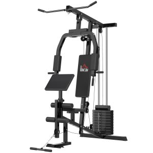 Multi Gym Equipment, 45KG Weight Stack, Chest Press, Butterfly Press & Leg Developer for Strength Training