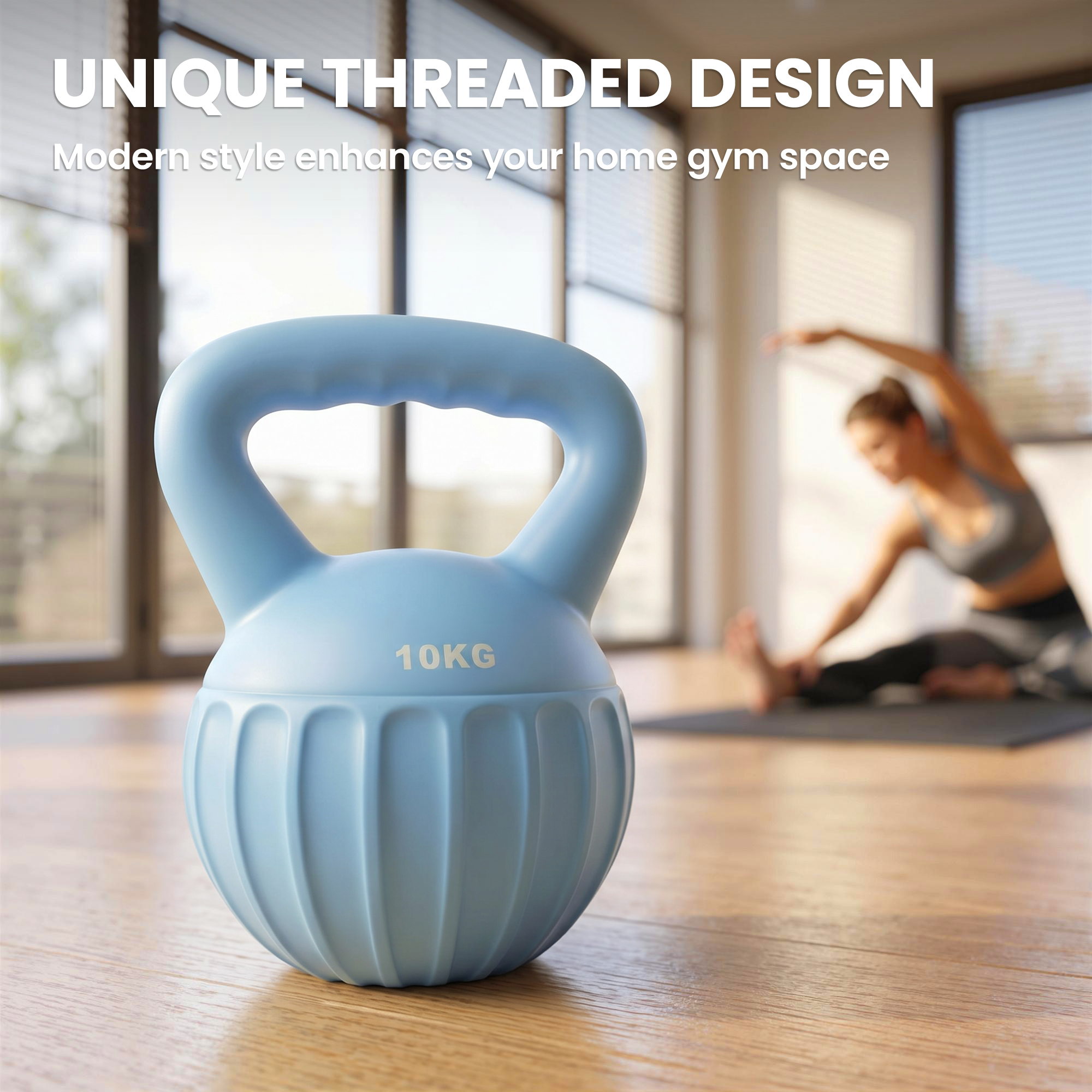 Kettlebell for Strength Training Kettle Bell with Non-Slip Handle 10 kg Blue - Image 4