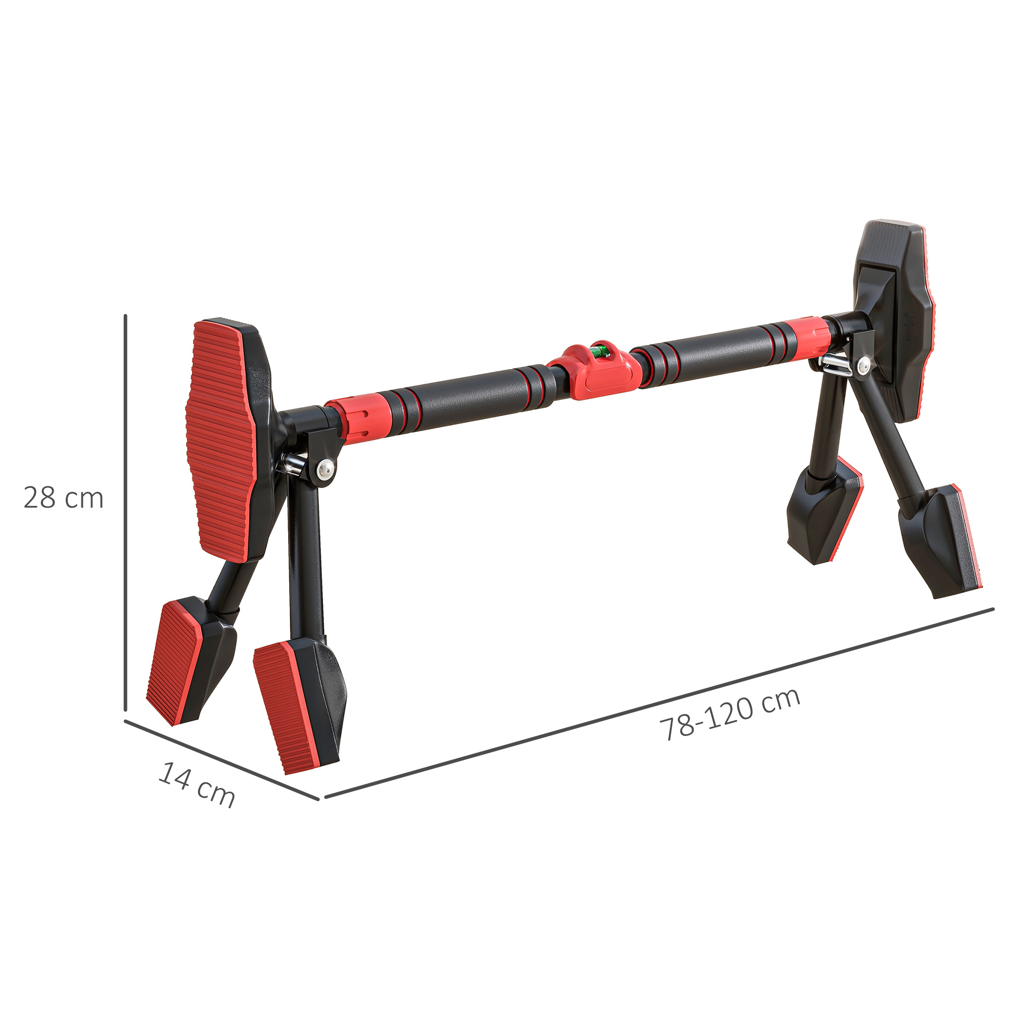 Pull up Bar Doorway 79-100cm, No Screw Chin up Bar 225kg Capacity, with Level Gauge, Triangle Support, for Home Workout - Image 3