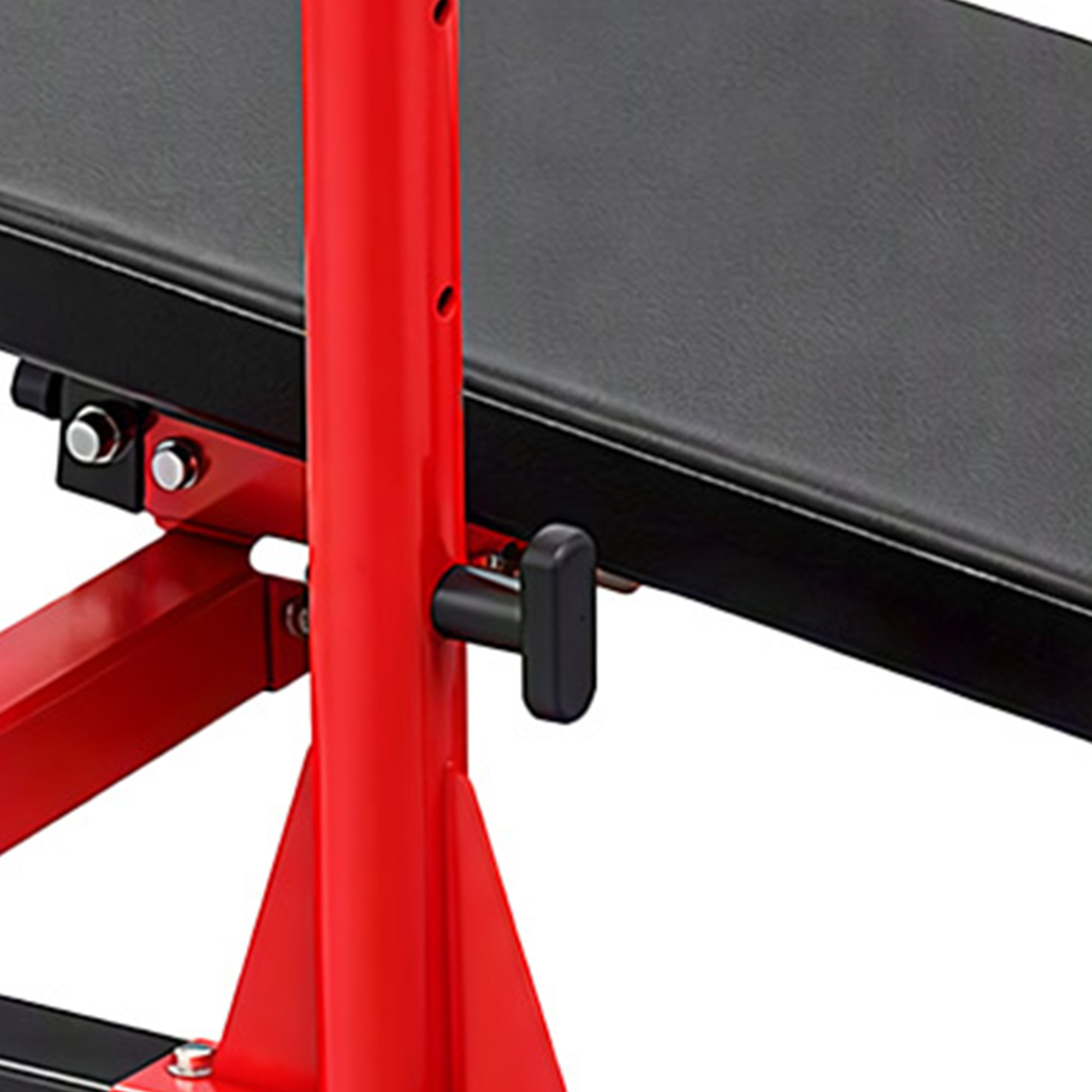 Vertical Leg Press Machine with Adjustable Leg, Back and Head Positions, 1" Standard Plate Compatible, Red - Image 10