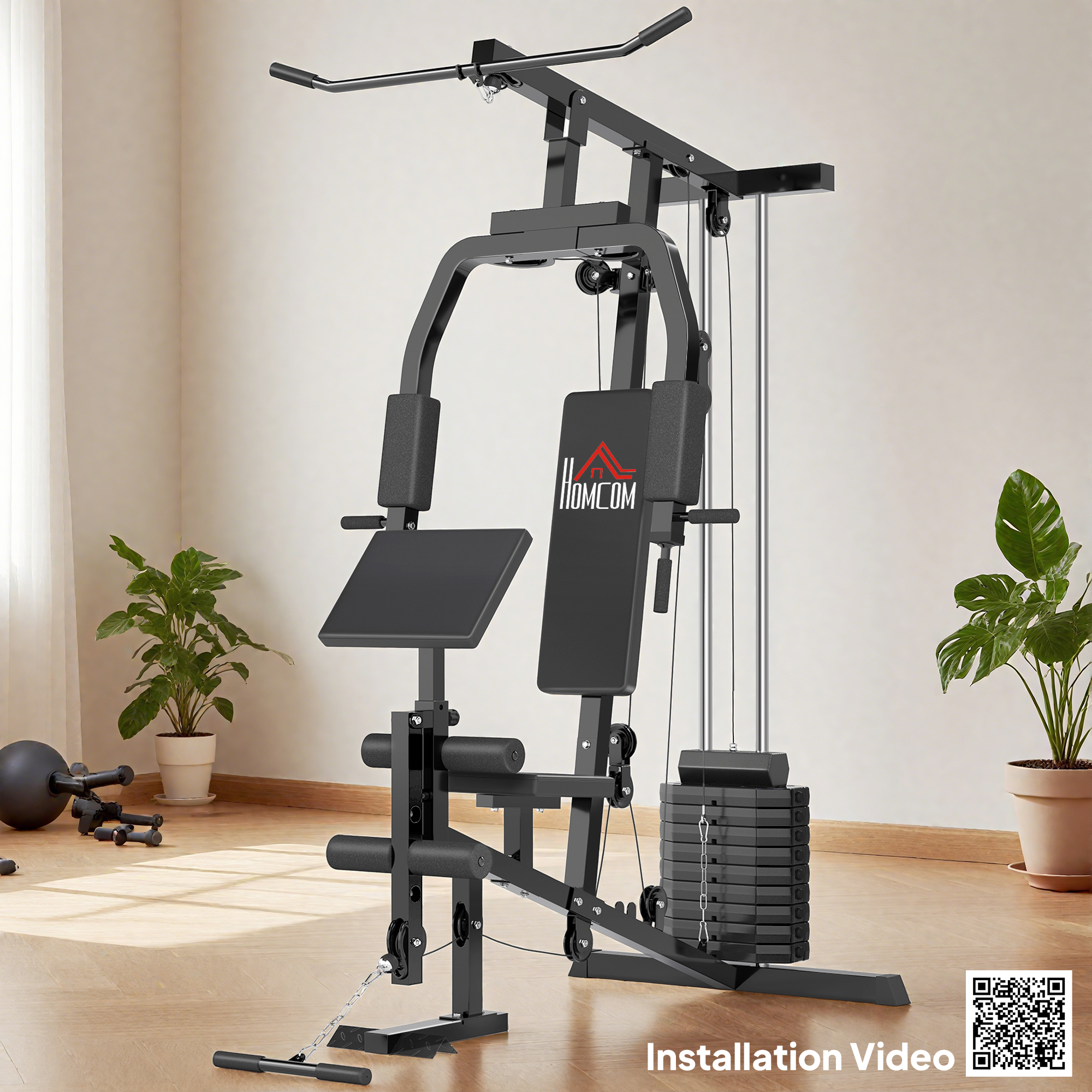 Multi Gym Equipment, 45KG Weight Stack, Chest Press, Butterfly Press & Leg Developer for Strength Training - Image 9