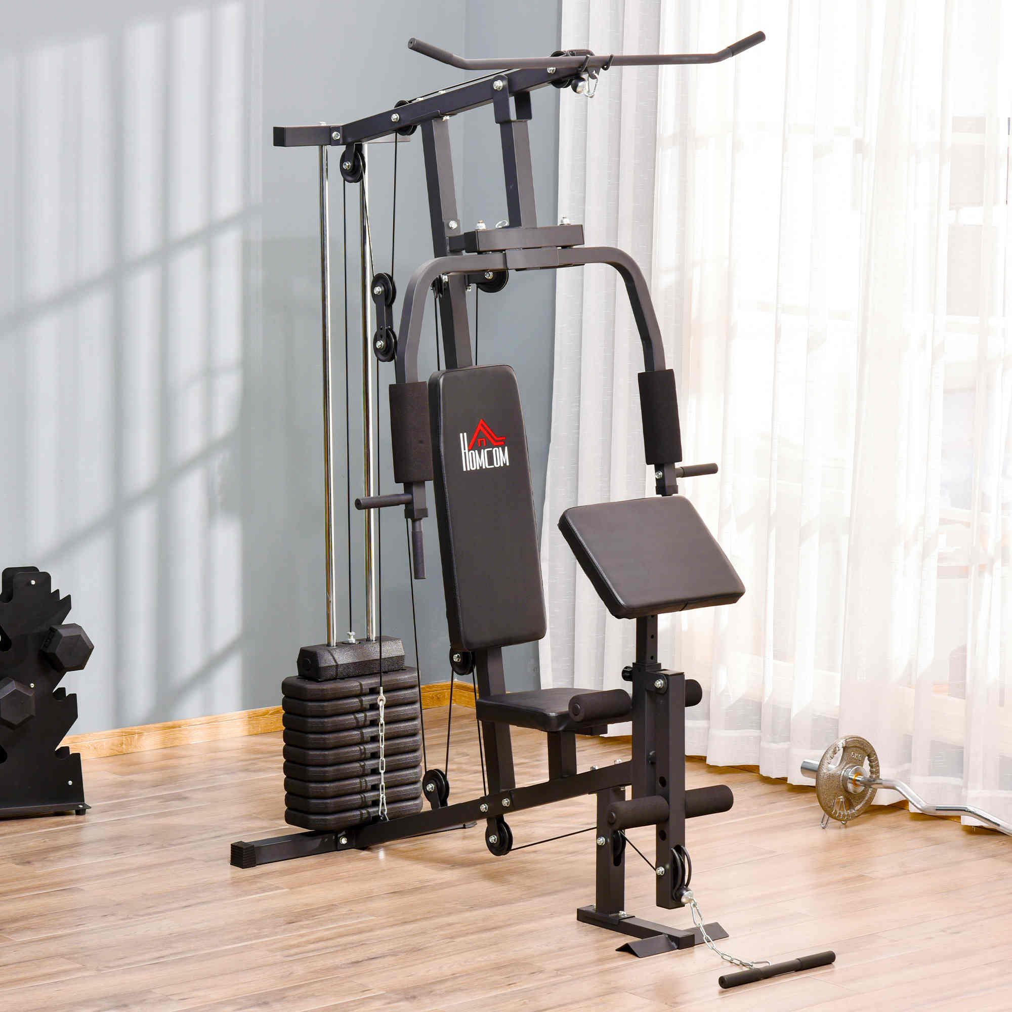Multi Gym Equipment, 45KG Weight Stack, Chest Press, Butterfly Press & Leg Developer for Strength Training - Image 10
