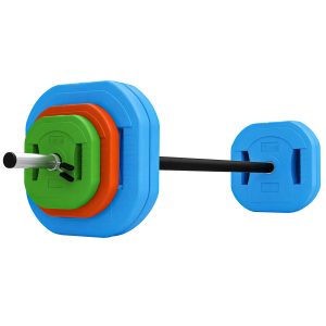 30 kg Adjustable Barbell Weights Set, Barbell Bar with Weight Plates, Non-slip Handle, Multicolour