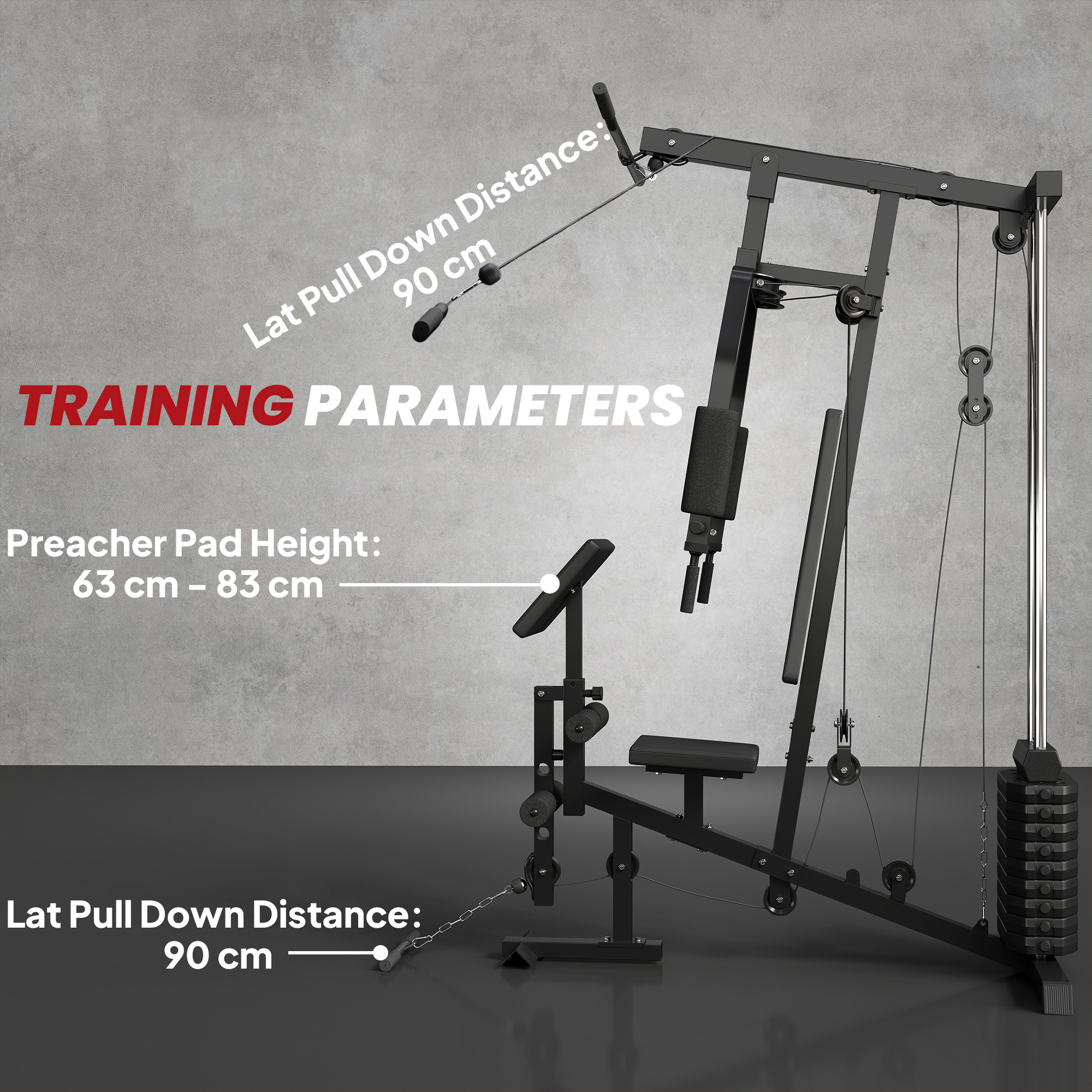 Multi Gym Equipment, 45KG Weight Stack, Chest Press, Butterfly Press & Leg Developer for Strength Training - Image 7