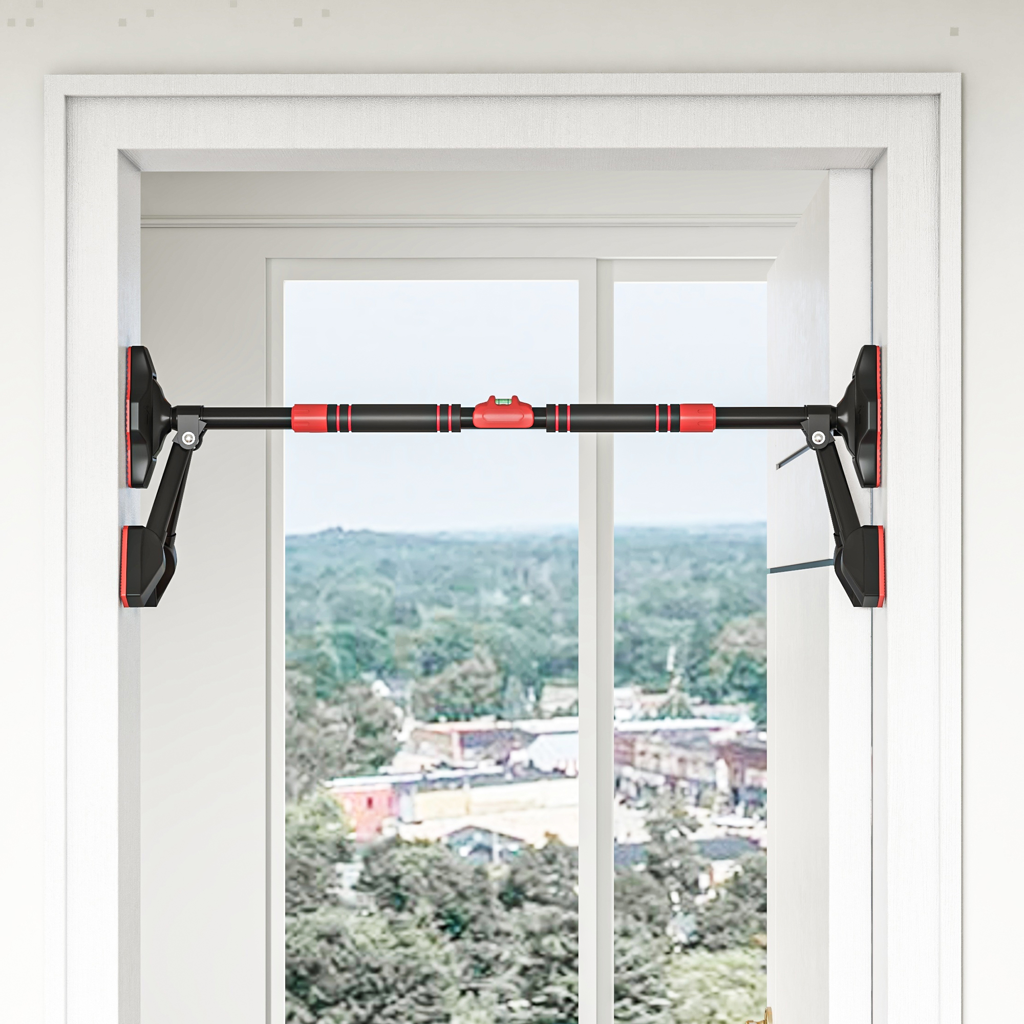 Pull up Bar Doorway 79-100cm, No Screw Chin up Bar 225kg Capacity, with Level Gauge, Triangle Support, for Home Workout - Image 10
