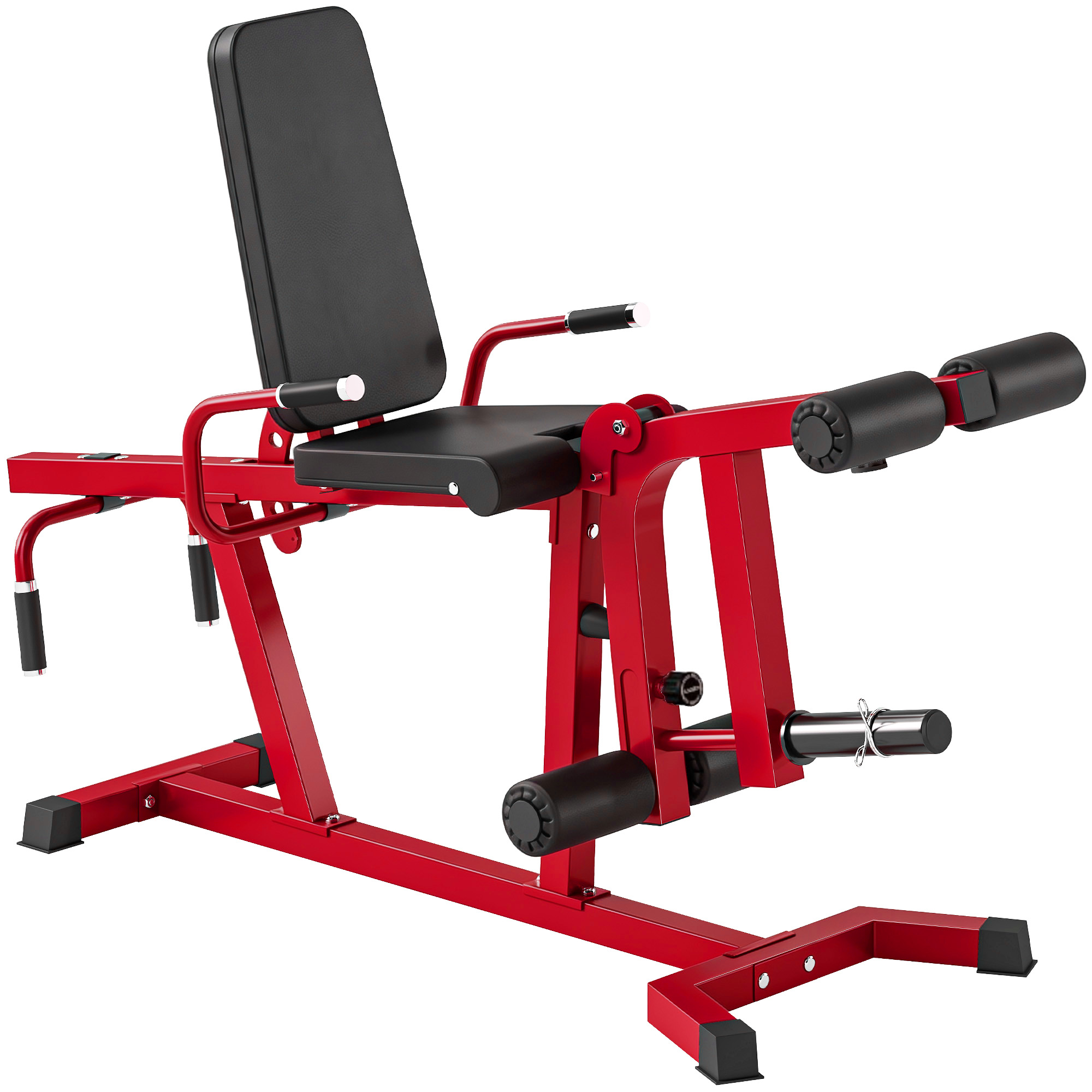 3-in-1 Leg Extension and Curl Machine, 300kg Heavy Duty Adjustable Weight Bench with Leg Developer, Red