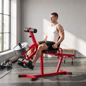 Alternative view of 3-in-1 Leg Extension and Curl Machine, 300kg Heavy Duty Adjustable Weight Bench with Leg Developer, Red